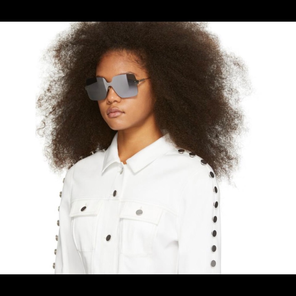Dior square silver reflective sunglasses